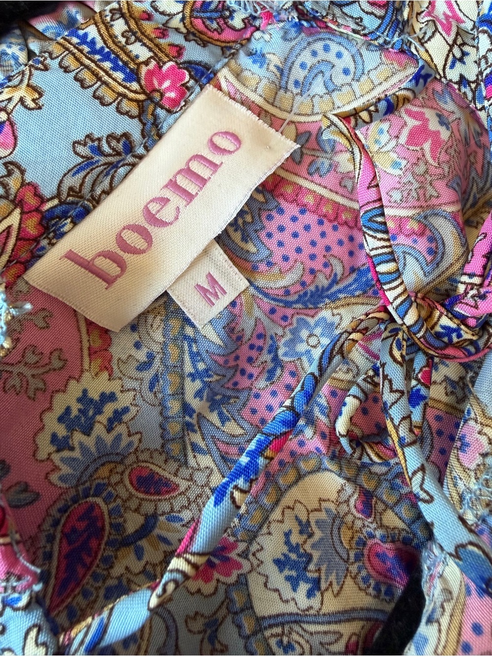Boho Tie-Neck Maxi Dress in Purple Paisley - Picture 5 of 5